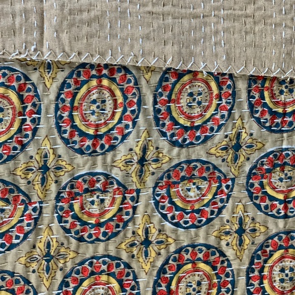 Hand Stitched Kantha Quilt Bedcover - Picture 9 of 10